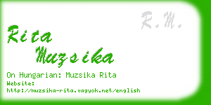 rita muzsika business card